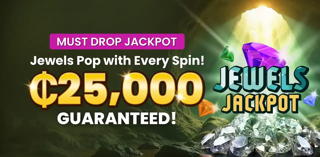 Play selected slots to win your share of the Jewels Jackpot
