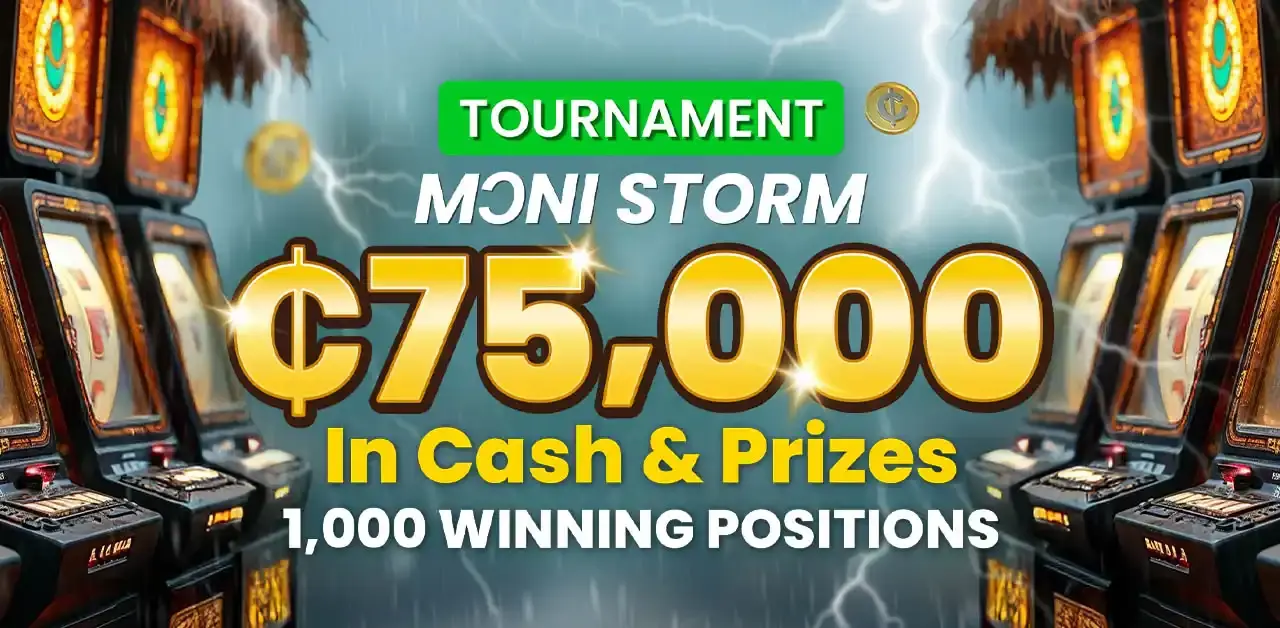 Win your share of GHS75,00 in the Moni Storm Tournament at PrideSpins.