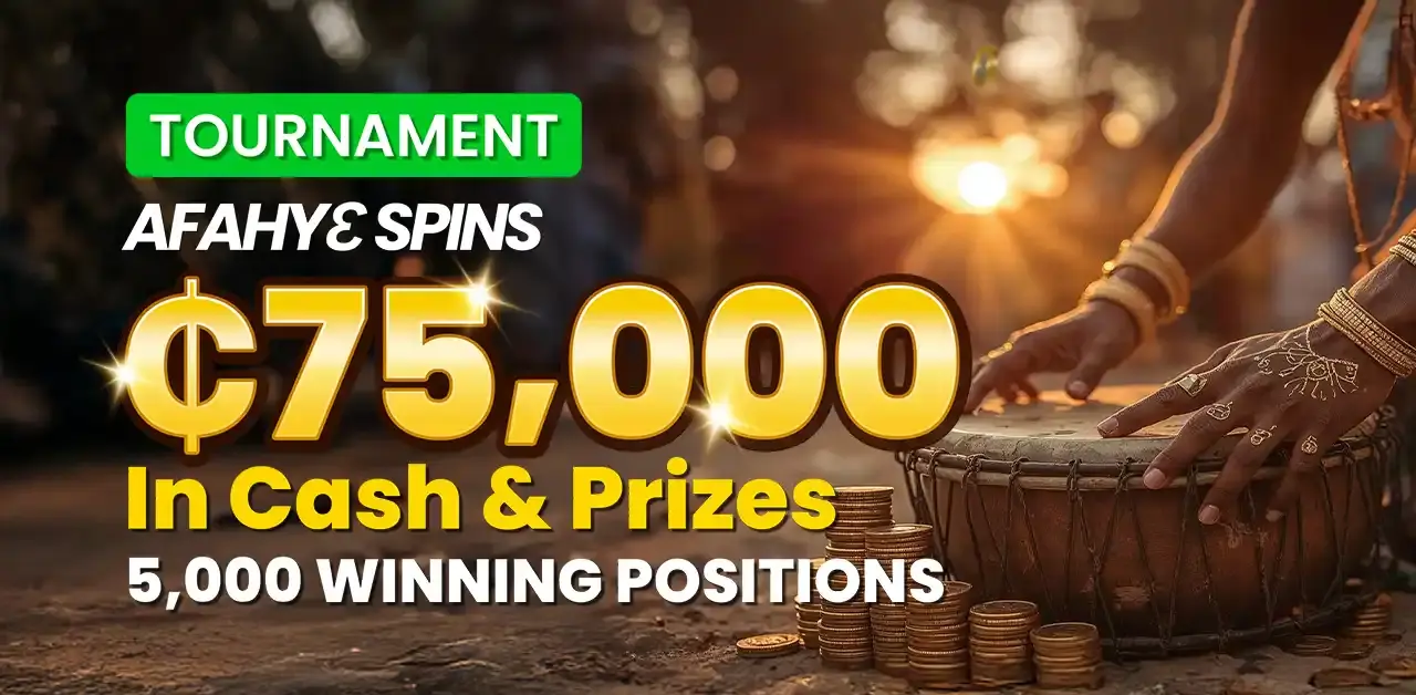Win your share of GHS75,00 in the Afahye Spins Tournament at PrideSpins.