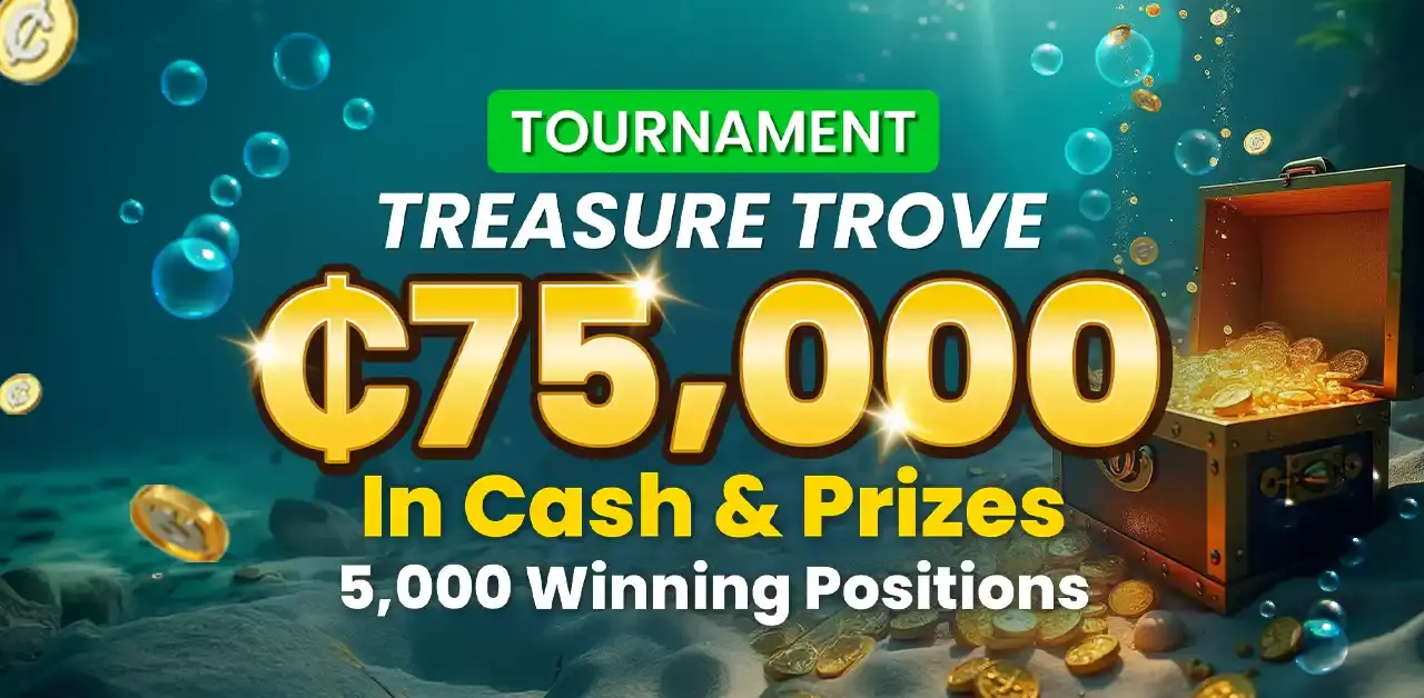 Win your share of GHS75,00 in the Treasure Trove Tournament at PrideSpins from 15-29 September 2025!