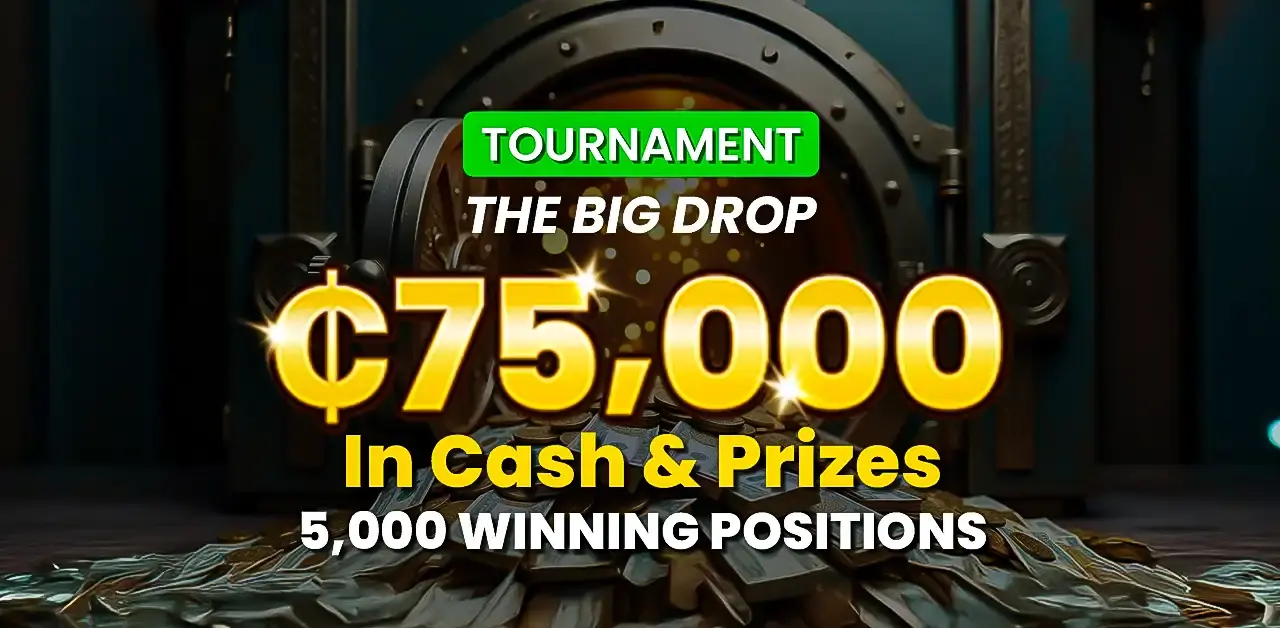Win your share of GHS75,00 in the Big Drop Tournament at PrideSpins until 15 October 2025!