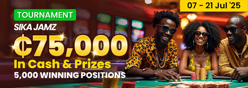 Win your share of the GHS 75,000 Sika Jamz Tournament with PrideSpins.