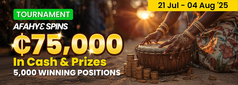 Win your share of the GHS 75,000 Afahye Spins Tournament with PrideSpins.