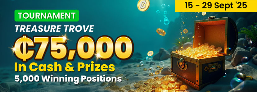 Win your share of the GHS 75,000 Treasure Trove Tournament with PrideSpins.