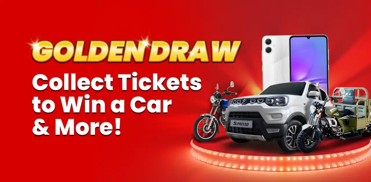 Win a car and many other prizes in the Golden Draw campaign at PrideSpins