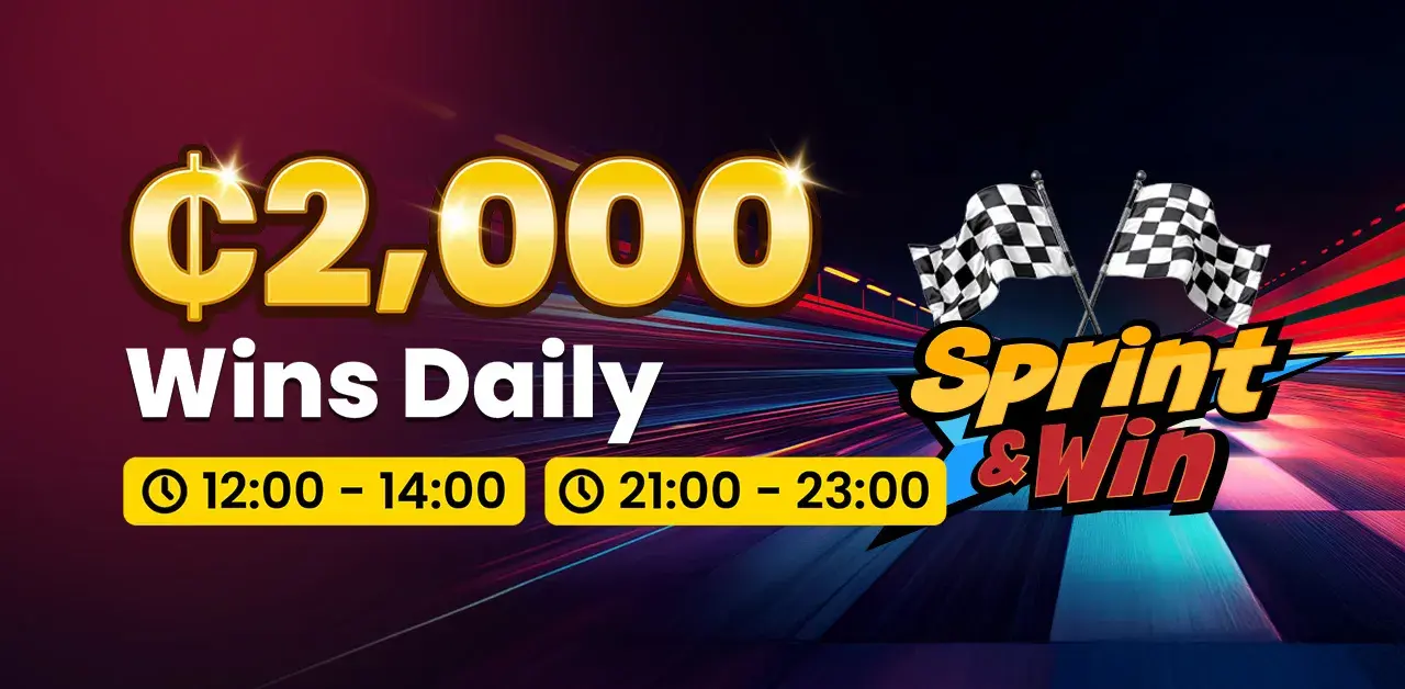 Join the Sprint & Win races every day to win your share of GHS 2,000.
